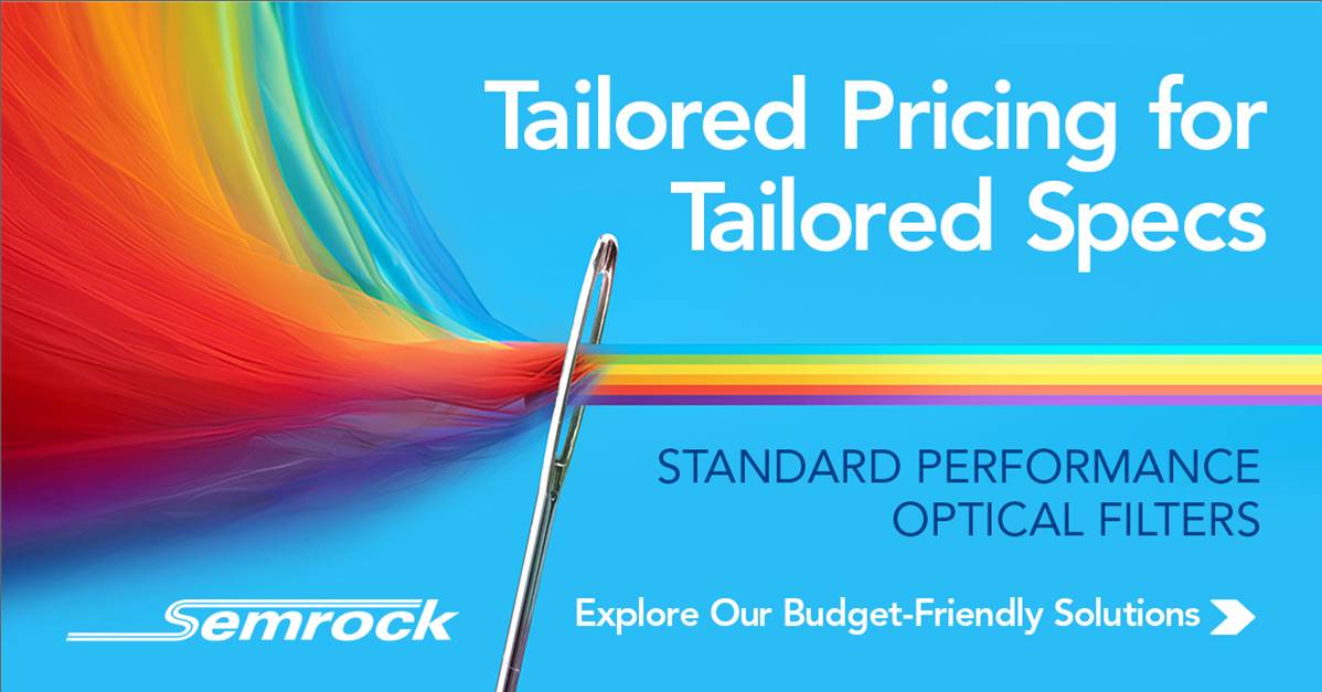 tailored pricing for tailored specs - standard performance optical filters